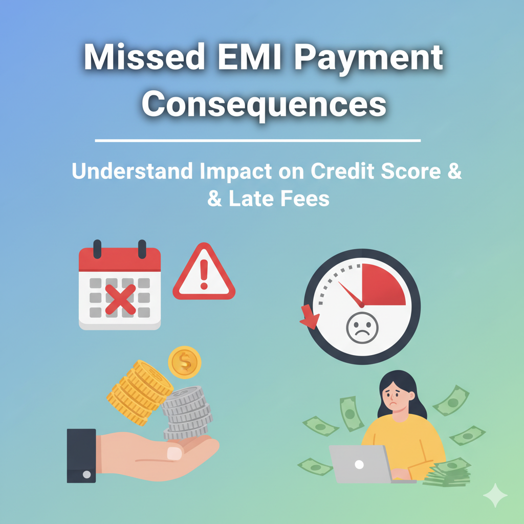 “Missed EMI payment consequences explained with credit score impact and late fees”
